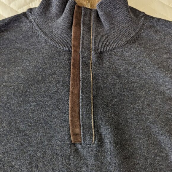 Bill Blass 1/4 ZIp Charcoal Pullover Sweater in Men's XL - Picture 4 of 7